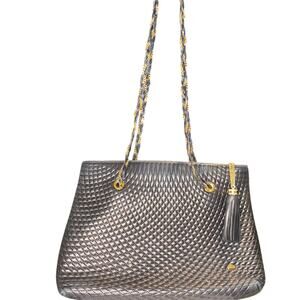 Bally Black Quilted Leather Shoulder Bag with Chain